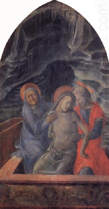 Fra Filippo Lippi The Dead Christ Supported by Mary and St.John the Evangelist china oil painting image
